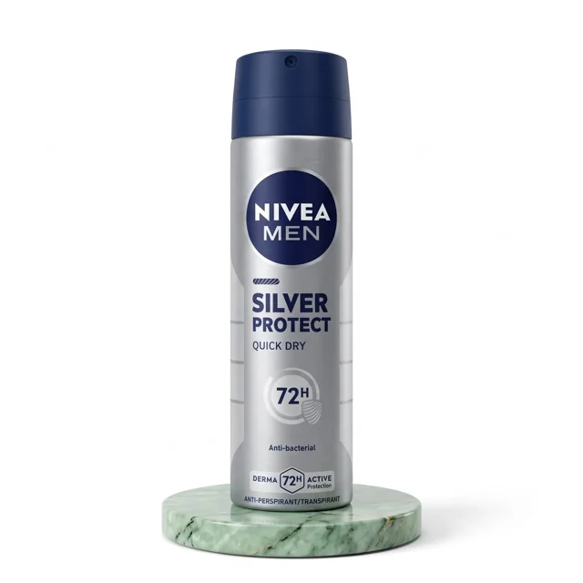 اسپری ضد تعریق نیوآ مردانه مدل Silver Protect با خاصیت آنتی‌باکتریال و محافظت ۷۲ ساعته
